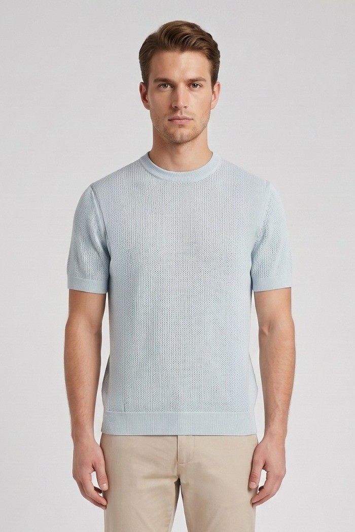 Markup maglia girocollo in misto lino e cotone MK1900017 [fd6d4c16]
