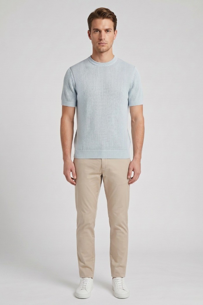 Markup maglia girocollo in misto lino e cotone MK1900017 [9356ce1f]