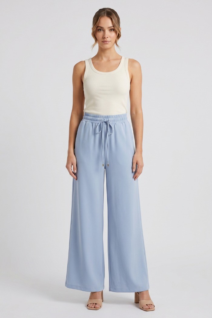 PDK pantalone palazzo con laccio in vita 056888 [c8b7d54c]