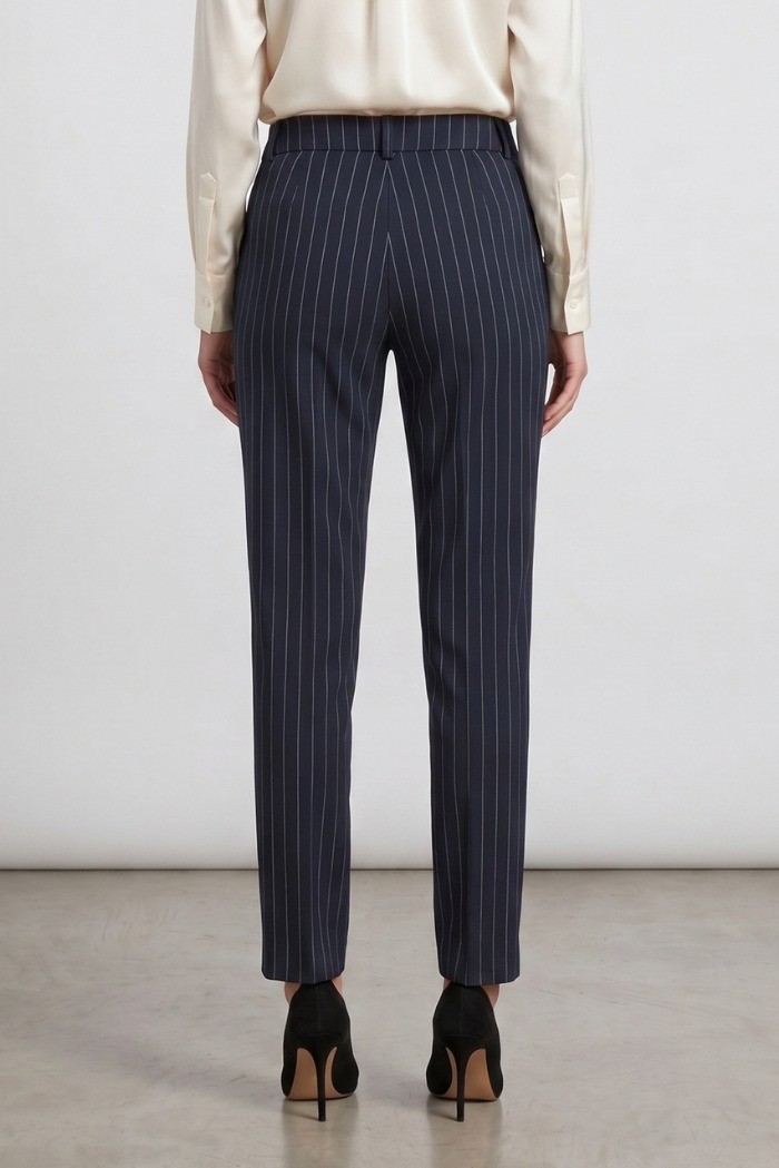 PDK pantalone gessato in misto viscosa stretch 056958 [d8bb4b97]