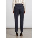 PDK pantalone gessato in misto viscosa stretch 056958 [d8bb4b97]