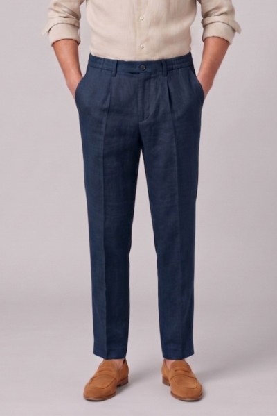 Markup pantalone con laccio in lino MK15109 — 805219040079382_3