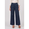 Fresh Flower pantalone in popeline di cotone con fondo traforato FD630 [4a61bf2b]
