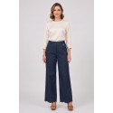 Fresh Flower pantalone in popeline di cotone con fondo traforato FD630 [245a3d22]