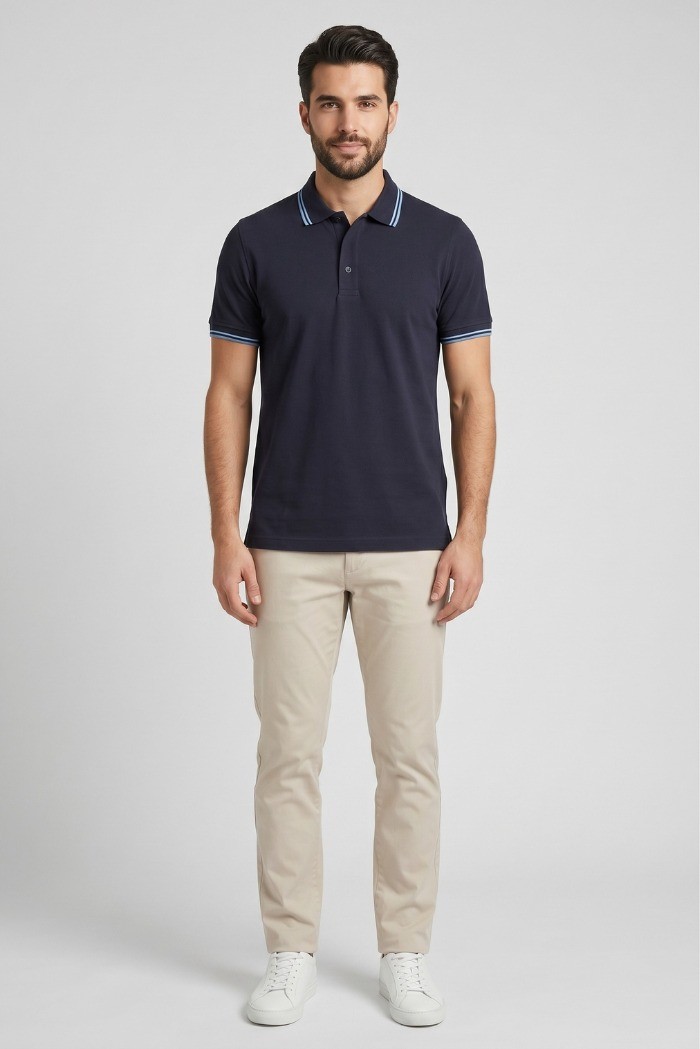 Guy polo in piquet di cotone Cabrio717t-pc M49902 [c23495ff]