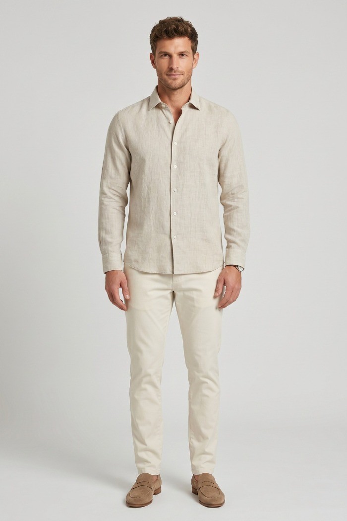 Guy camicia in lino Custom910n-1211 M50088 [5e6b817b]
