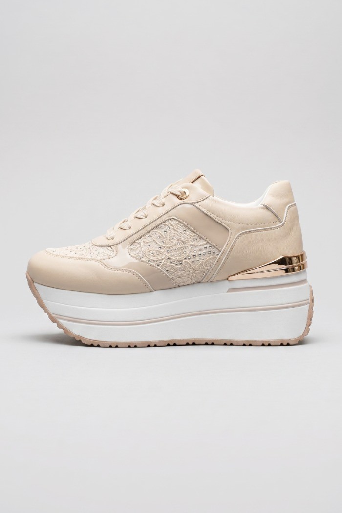 Queen Helena sneaker platform con dettaglio pizzo X34-48 [6f4af931]