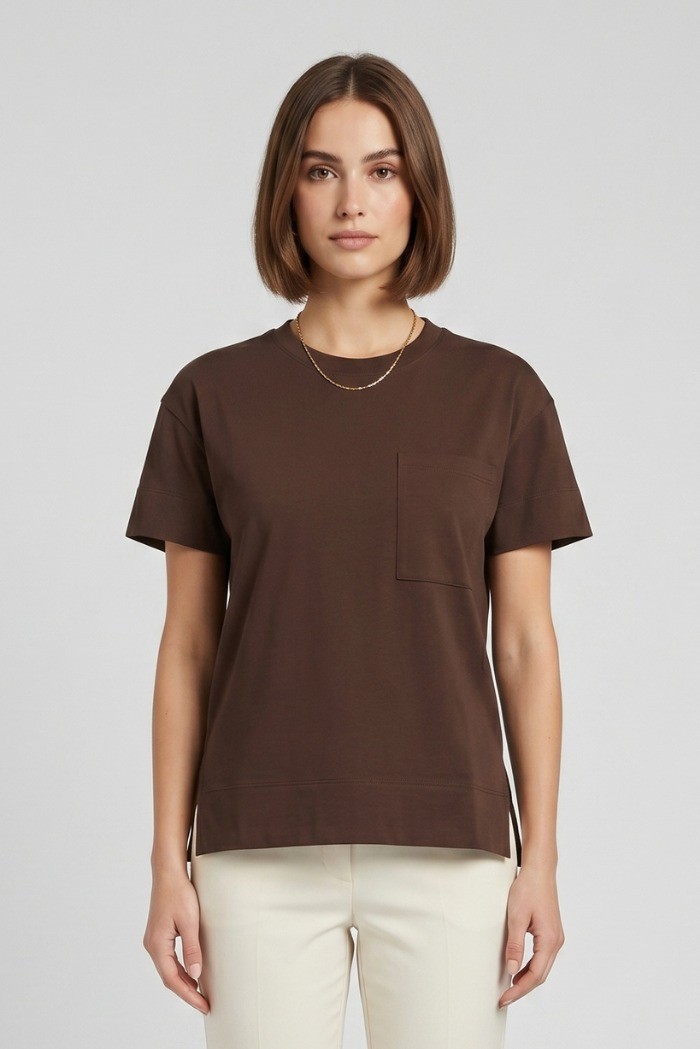 Blash t-shirt in cotone con taschino BS1710015 [402f47b6]