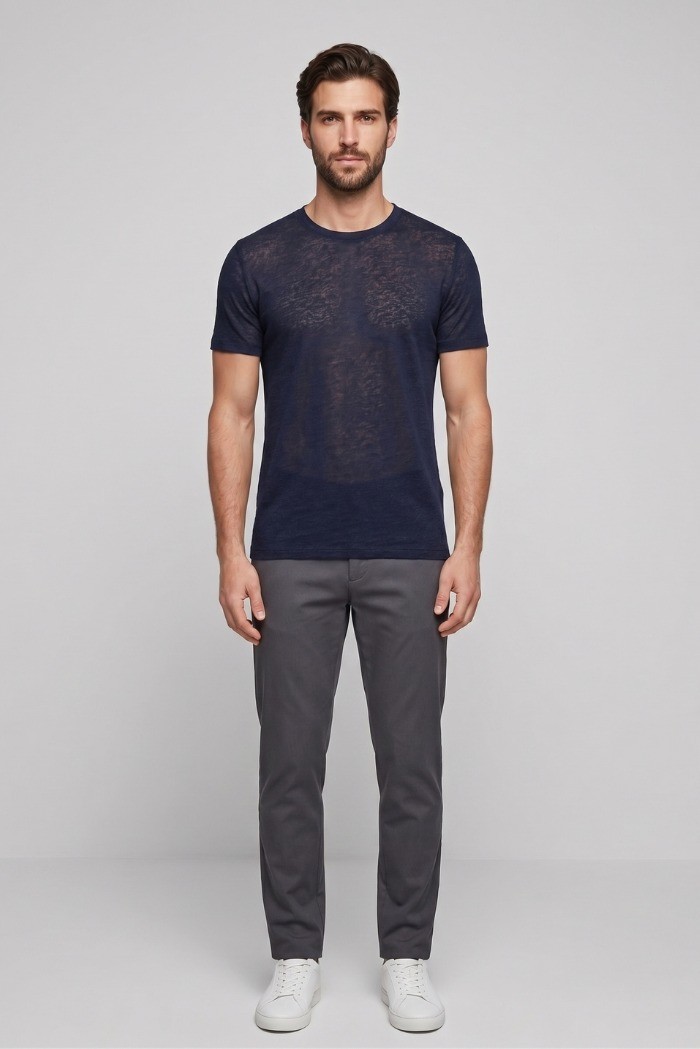 Urban Ring maglia girocollo in misto lino e cotone extra fine UR1110015 [1ebb8f05]