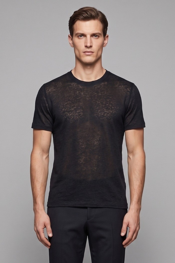 Urban Ring maglia girocollo in misto lino e cotone extra fine UR1110015 [c09c0f86]