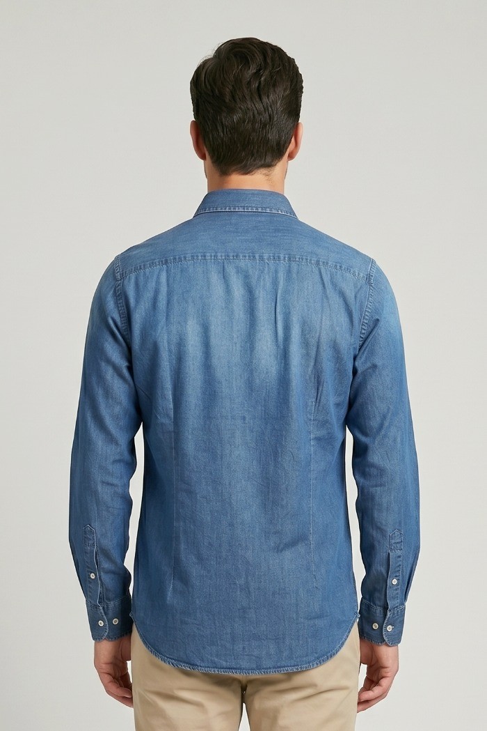 Superior Vintage camicia in denim di cotone SV1516P M50254 [87209bf4]