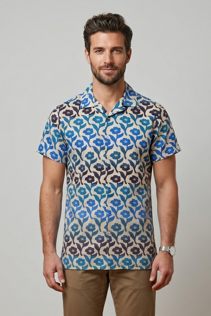 Guy camicia collo cubano a fantasia Custom930-cent M50098 [ca4f68af]