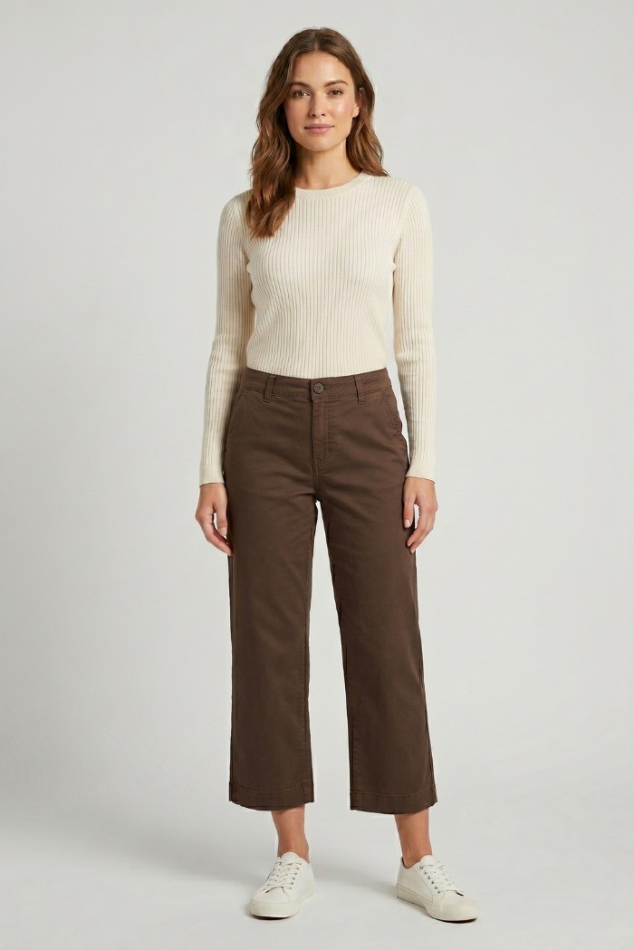 Fresh Flower bermuda ampio in gabardina di cotone stretch FD702 [953c191b]