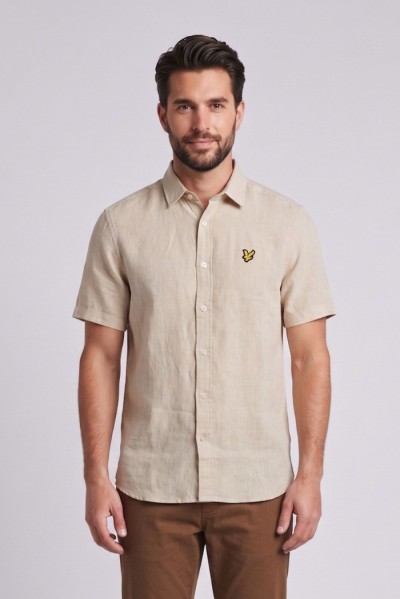 Lyle & Scott camicia mezza manica in lino SW2411V [06fd4674]