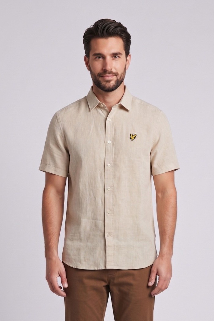 Lyle & Scott camicia mezza manica in lino SW2411V [06fd4674]