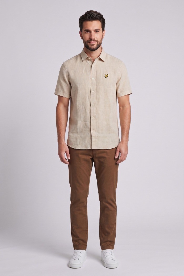 Lyle & Scott camicia mezza manica in lino SW2411V [68c6c47d]