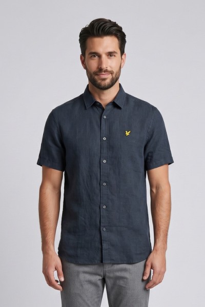 Lyle & Scott camicia mezza manica in lino SW2411V [b9355b7b]