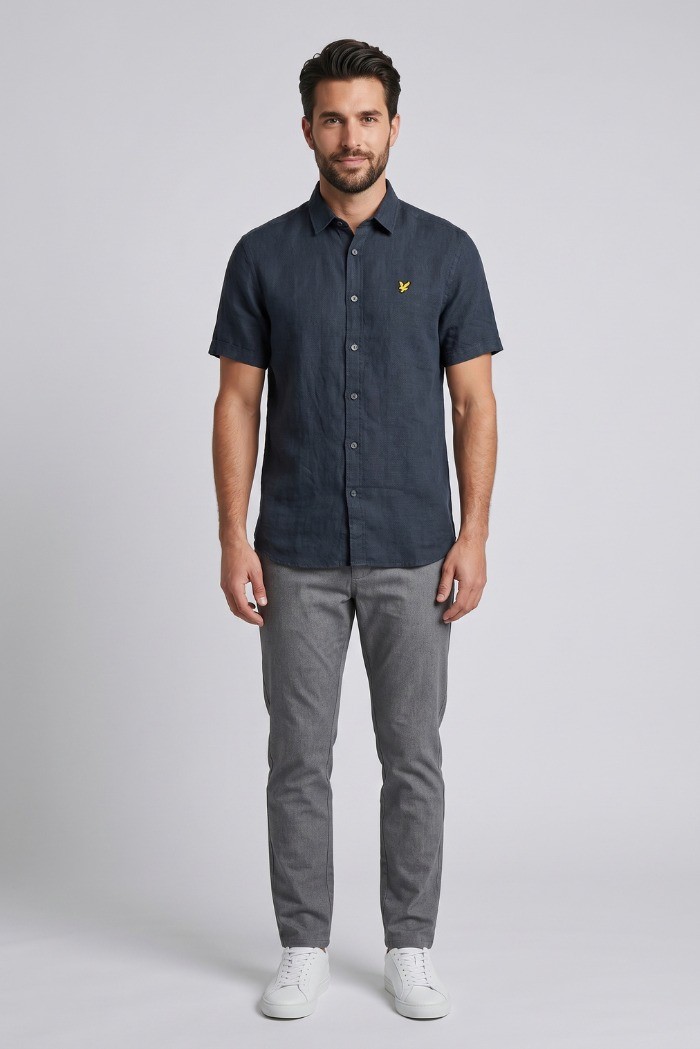 Lyle & Scott camicia mezza manica in lino SW2411V [d70ed972]