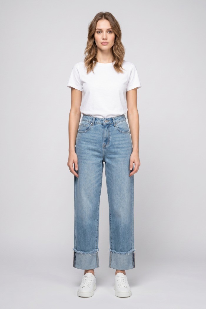 PDK jeans wide leg in denim stretch 2225PJ9557 [2fa56651]
