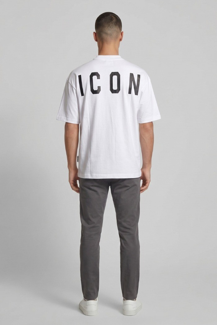 Icon t-shirt in cotone mezzo collo con stampa logo IUT008 [4e0db875]