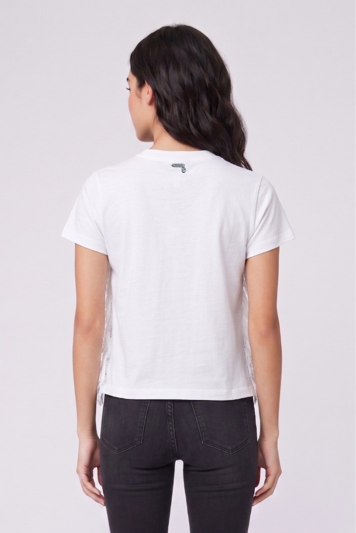 Markup t-shirt in cotone con frange MW1610032 [573265a2]