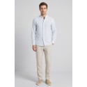 Sartor camicia coreana rigata in misto lino e cotone Parigi-s-6 [51b3c0ed]