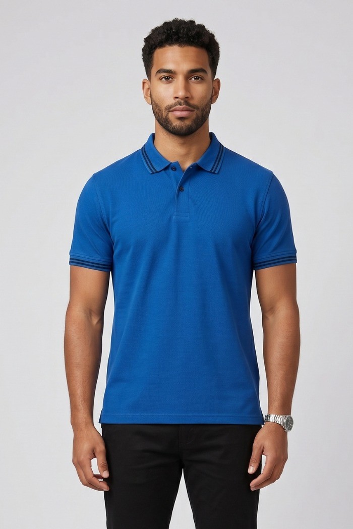 Markup polo in piquet di cotone con dettagli a contrasto MK11002 [4350a239]