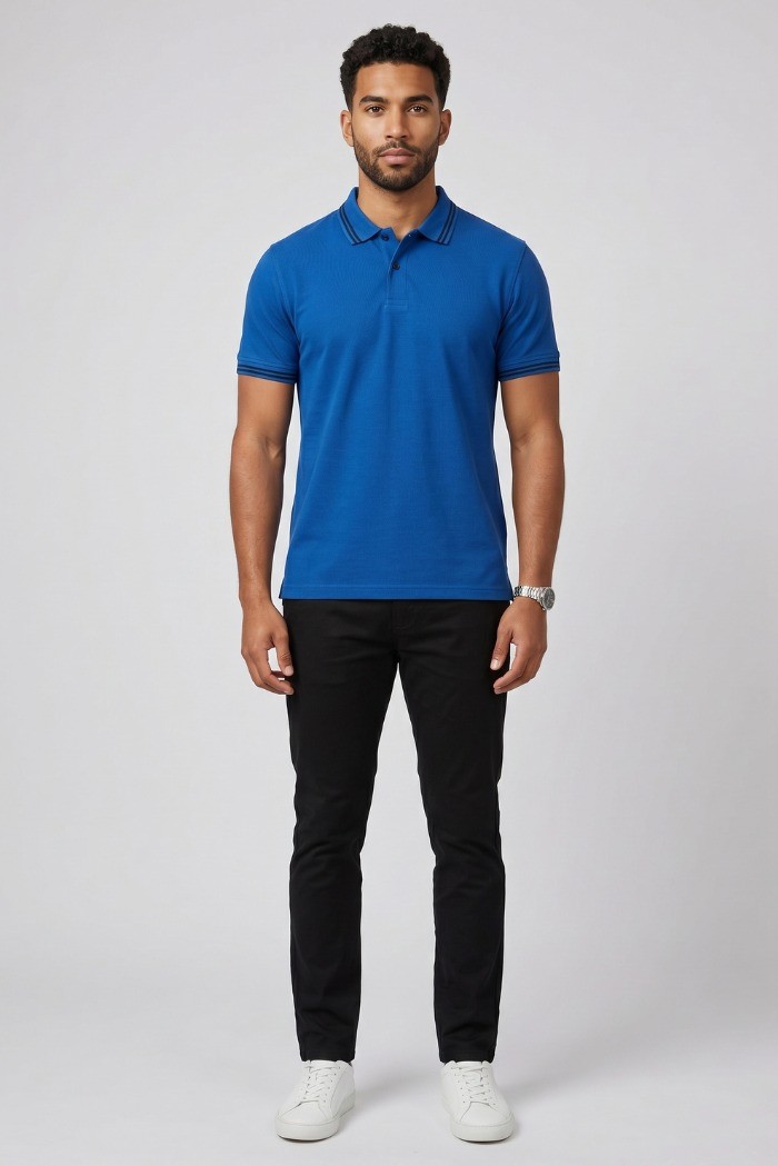 Markup polo in piquet di cotone con dettagli a contrasto MK11002 [2d6b2030]