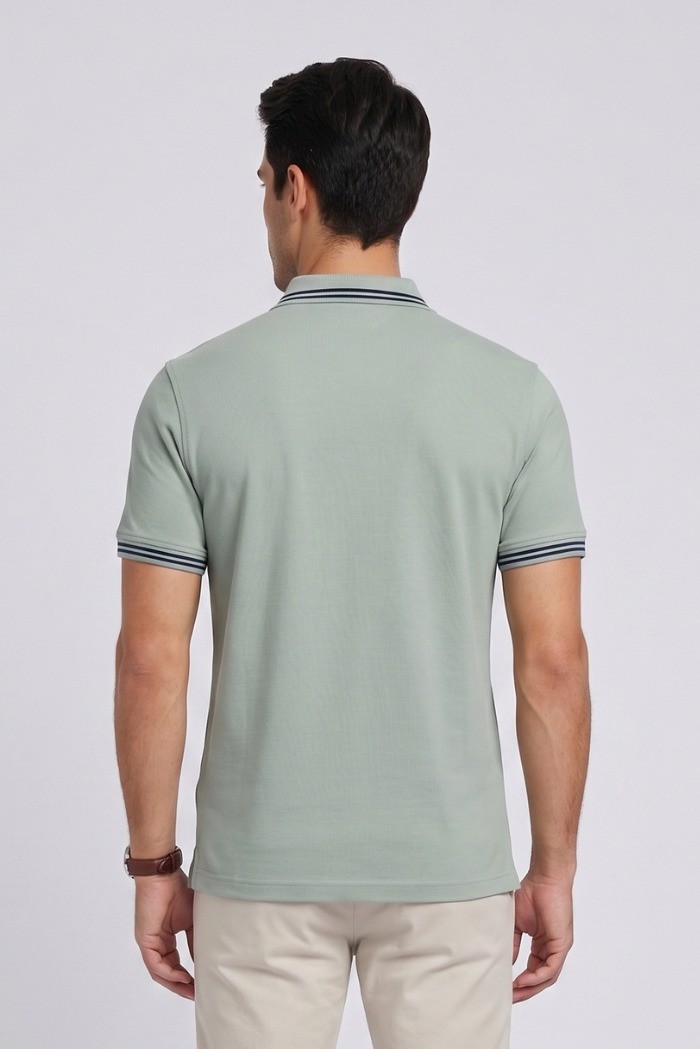 Markup polo in piquet di cotone con dettagli a contrasto MK11002 [9eb5bf9e]