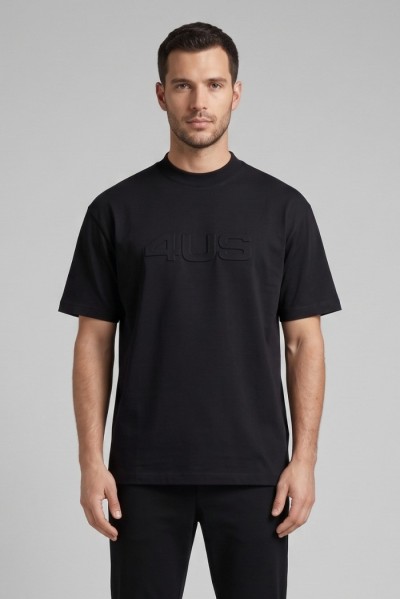 4US Paciotti t-shirt girocollo in cotone con logo a rilievo 4USTS1166 [20c78adb]