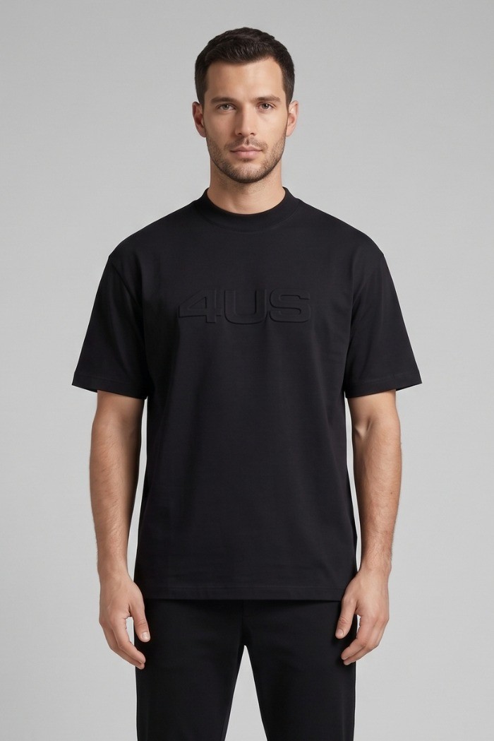 4US Paciotti t-shirt girocollo in cotone con logo a rilievo 4USTS1166 [20c78adb]