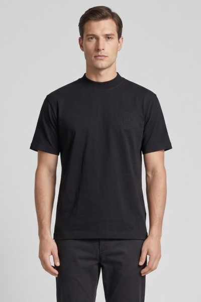 4US Paciotti t-shirt girocollo in cotone con logo a rilievo 4USTS1125 [58caa2c0]