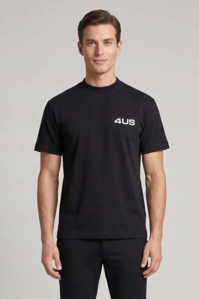 4US Paciotti t-shirt girocollo in cotone con logo a rilievo 4USTS1135 [d0dddaed]
