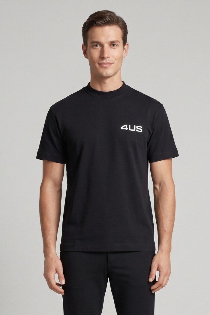 4US Paciotti t-shirt girocollo in cotone con logo a rilievo 4USTS1135 [d0dddaed]