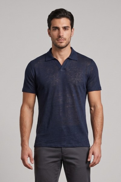Urban Ring polo derby in lino e cotone UR1110016 — 805219040079378_3