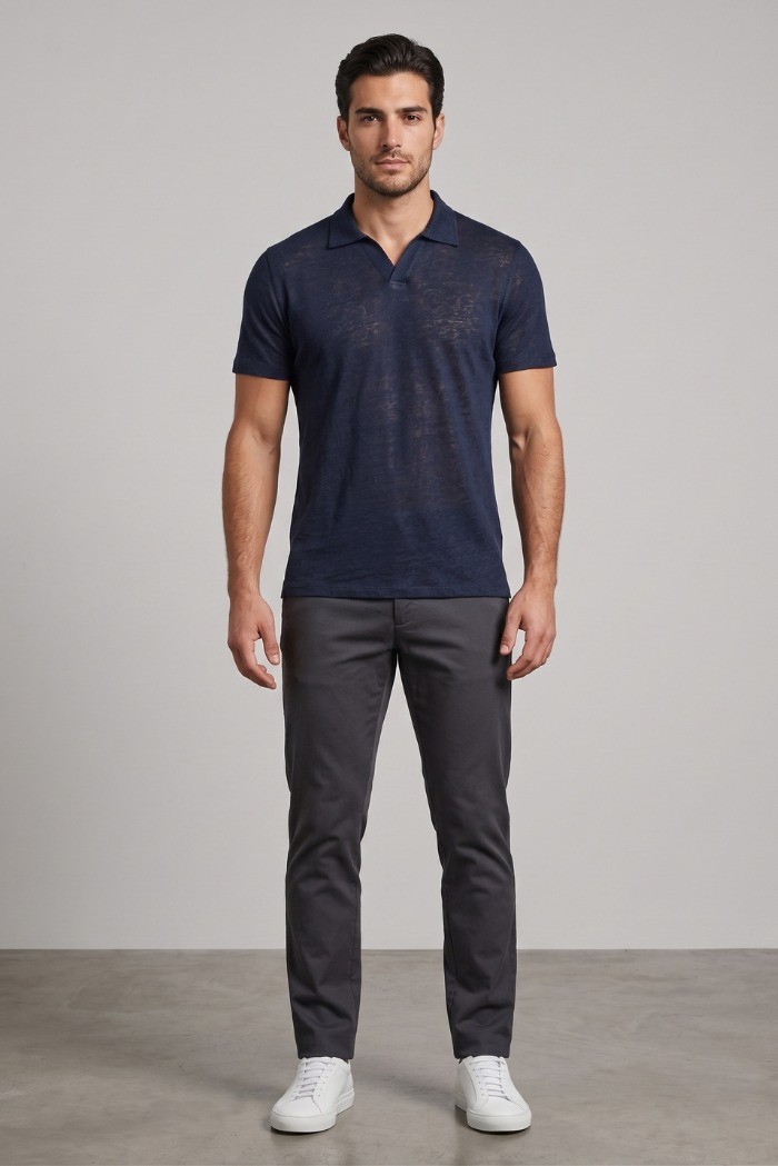 Urban Ring polo derby in lino e cotone UR1110016 [fc6e4473]