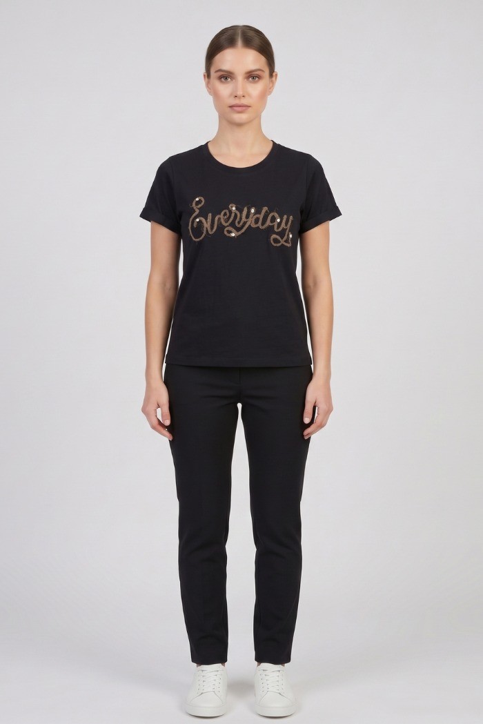 PDK t-shirt in cotone con stampa patch 056930 [54435a40]