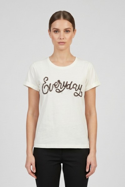 PDK t-shirt in cotone con stampa patch 056930 [531bab80]