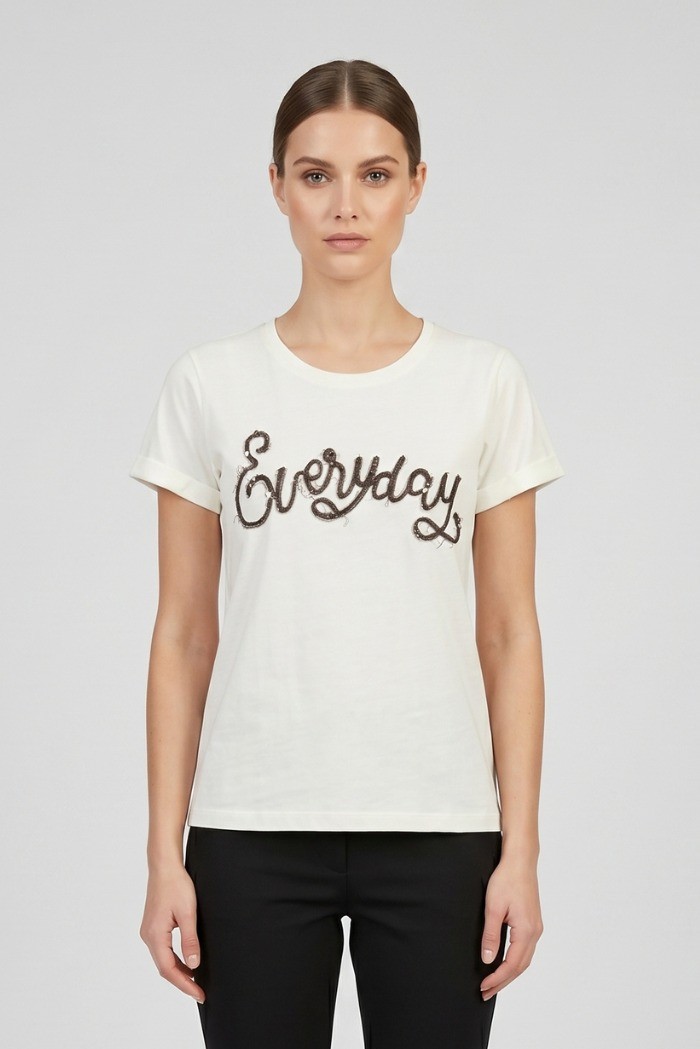 PDK t-shirt in cotone con stampa patch 056930 [531bab80]