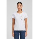 PDK t-shirt in cotone con taschino in pizzo 056932 [697748de]