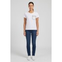 PDK t-shirt in cotone con taschino in pizzo 056932 [074ccad7]