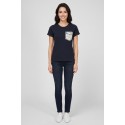 PDK t-shirt in cotone con taschino in pizzo 056932 [9c5270d1]