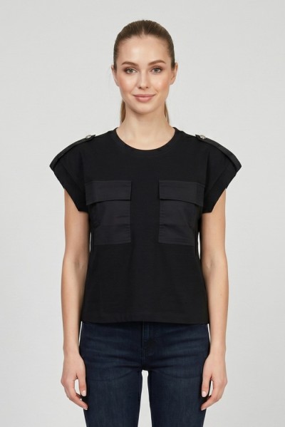 Markup t-shirt in cotone con martingala sulle spalle MW1610020 [1e9e5c95]