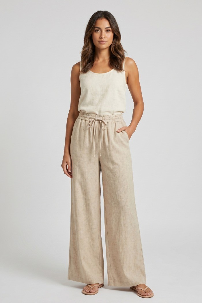 Fly Girl pantalone con laccio in misto viscosa 30164/20 [5f39b7c0]
