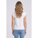 Fly Girl t-shirt giromanica in cotone stretch con stampa e strass 11694/03 [fcfb727f]