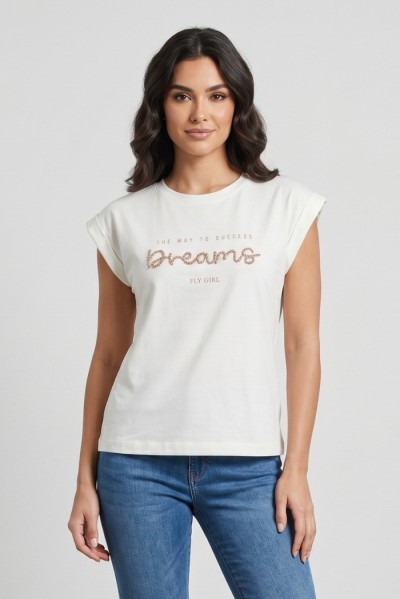Fly Girl t-shirt giromanica in cotone stretch 11694/04 — 805219040079618_1