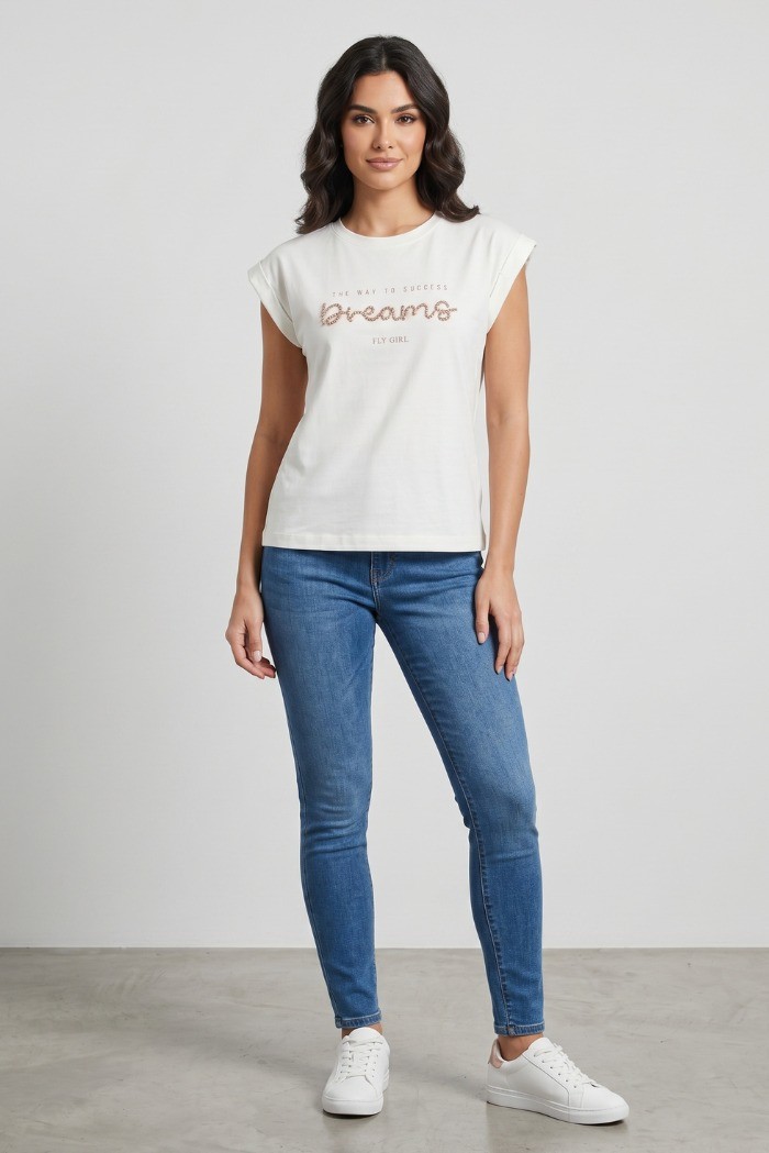 Fly Girl t-shirt giromanica in cotone stretch 11694/04 [e3af2be3]