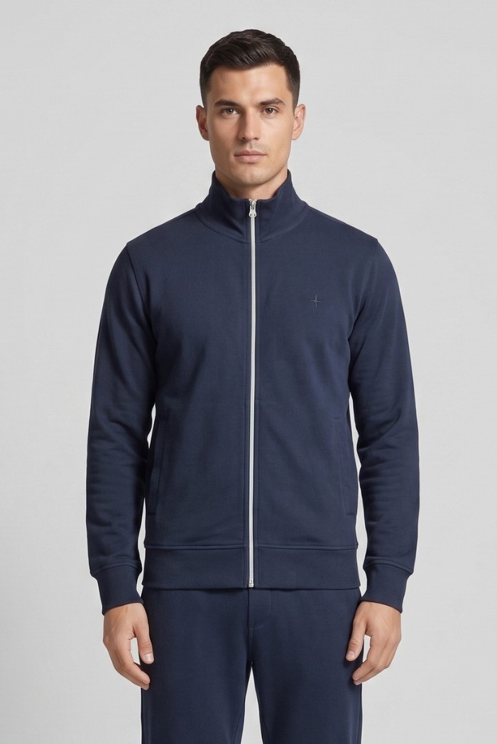 Guy felpa full zip con logo ricamato Mondial494n-30f M49908 [30996d84]