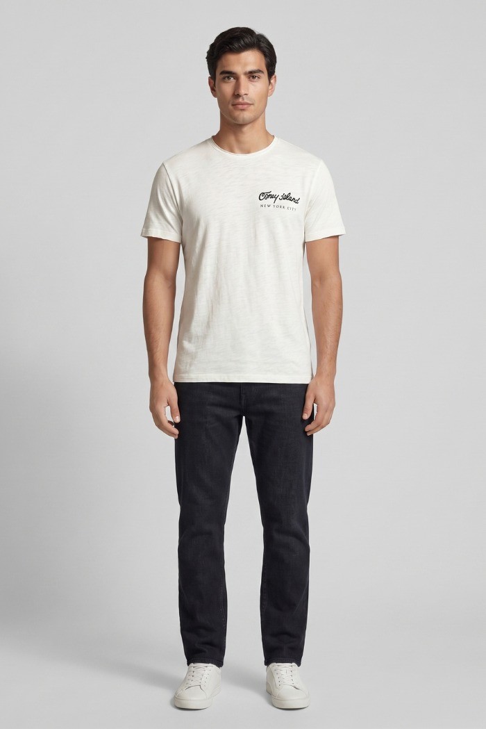 Guy t-shirt in jersey di cotone con orli vivi Cabrio119-sb M49890 [5cc37ae9]