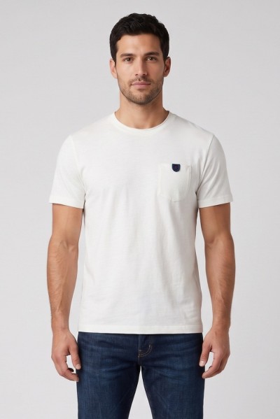 Guy t-shirt in jersey di cotone con taschino Cabrio109-jr M49876 [c2e2a8d6]